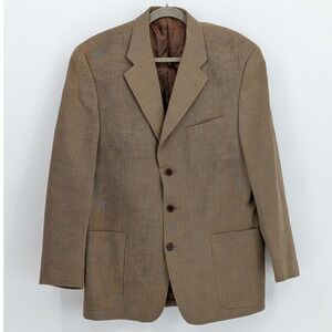 Celio Mens US 40R EU 50 $195 Tan Wool Blend Textured Sport Coat Blazer French